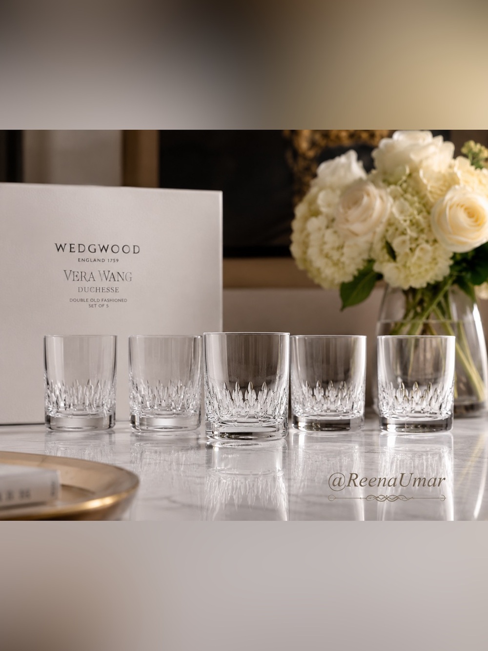 NEW WEDGWOOD VERA WANG DUCHESSE DOUBLE OLD FASHIONED SET OF 5